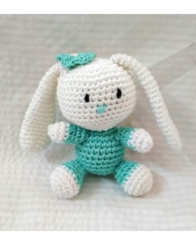  Amigurumi Soft Toy- Handmade Crochet- Bunny (Sea-Green)